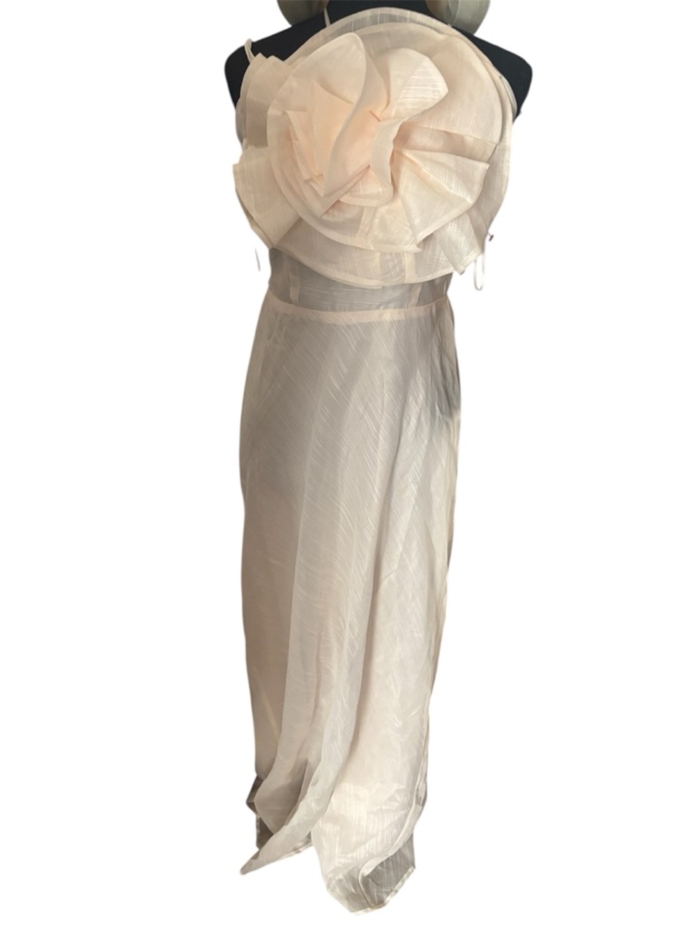 Fashion Nova Cream Strapless Dress
